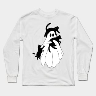 Black Cat Ghost Long Sleeve T-Shirt